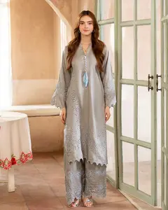 Day to Night by Mona – Raw Silk Chikankari 2pc Co-ord Set DNM4