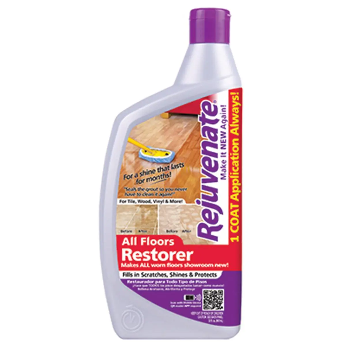 212 MAIN RJ32F Linoleum Floor Restorer - 32oz, No Wax Formula, Suitable for All Household Floors, Restores Shine, All Floors Restorer