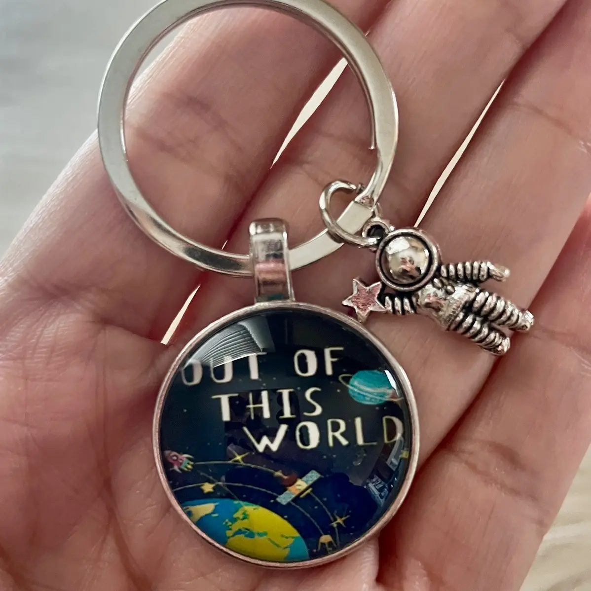 Out of This World Astronaut Keychain for Space Enthusiasts - Durable Metal Construction