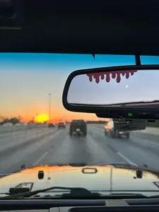 Red Drip Rear Mirror Vinyl Decal 3"Wide