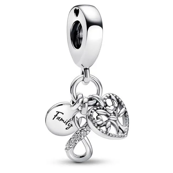 Pandora Family Infinity Triple Dangle Charm 792201C01, Charms & Pendants, Sparkle Pave