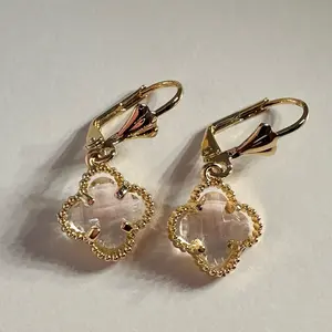 14K Gold Plated four leaf clover earrings