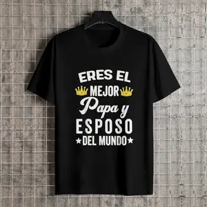 Regalos Para Papa Dia Del Padre Camiseta | 100% Cotton Short Sleeve Graphic Tee, Mejor Esposo Casual Tops for Men Women Menswear Streetwear Tshirt Crewneck Album T-Shirt Grunge white