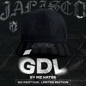 MZ Hatss GDL No Restock Limited Edition Baseball Cap with GDL Logo and Black Color