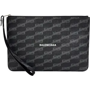 Pre-owned Balenciaga Resin / Acrylic Tote Bags BB Monogram PVC Coated Canvas Clutch Bag
