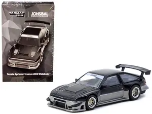 Toyota Sprinter Trueno AE86 Widebody RHD "Jonsibal Designworks" Black and Gray Metallic 1/64 Diecast Model by Tarmac Works