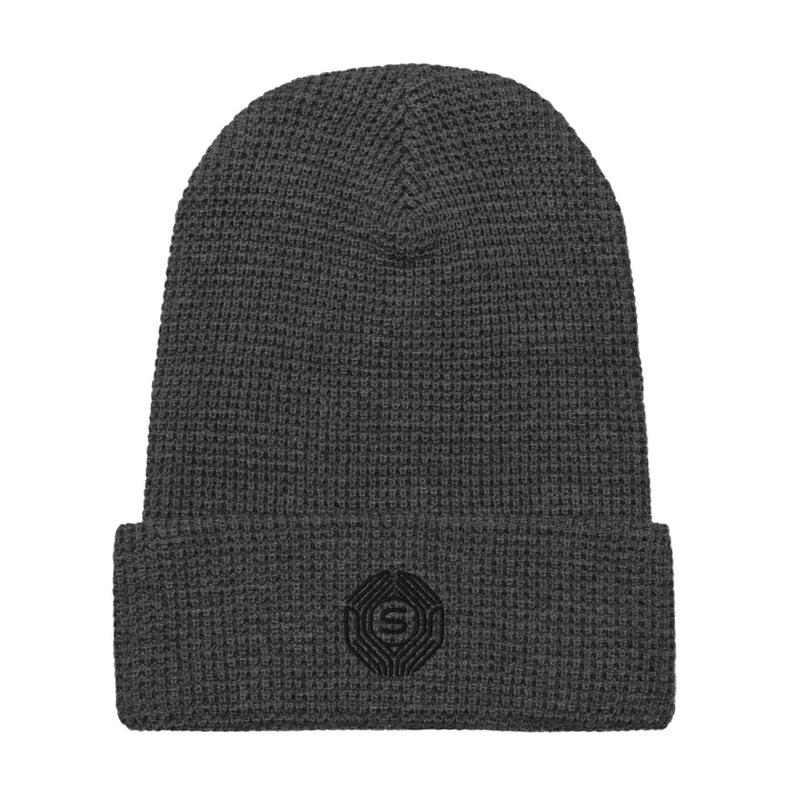 Waffle beanie (BLACK LOGO)