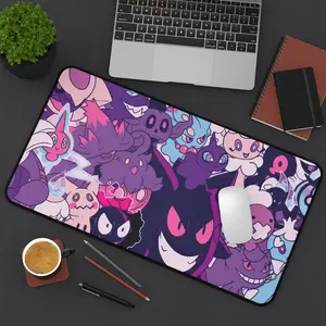 Gengar Ghost Desk Mat | Anime Desk Mat | XXL Anime Gaming Mouse Pad | Anime TCG Playmat | Mega Evolution | Gastly Haunter