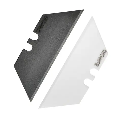 OKNIFE 1200 HV Corrosion-Resistant Ceramic Utility Knife Blades, 10-Blade Pack (White & Black) - 18° Edge Angle, 10x Longer Edge, Brushed Surface for Less Drag & Smooth Cuts, Kitchenware Knives for Cooking Tasks Tool Upgrade