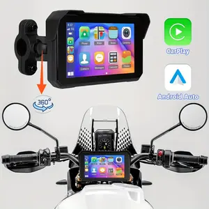 5-inch Carplay Screen Motorcycle Navigation Device Portable Smart Player Supports Android Auto+Tire Preesure detection+GPS, Carplay Integration Device, Tire Monitoring, Navigation Display, Motorcycle GPS Device, Compact Design, Capacitive T