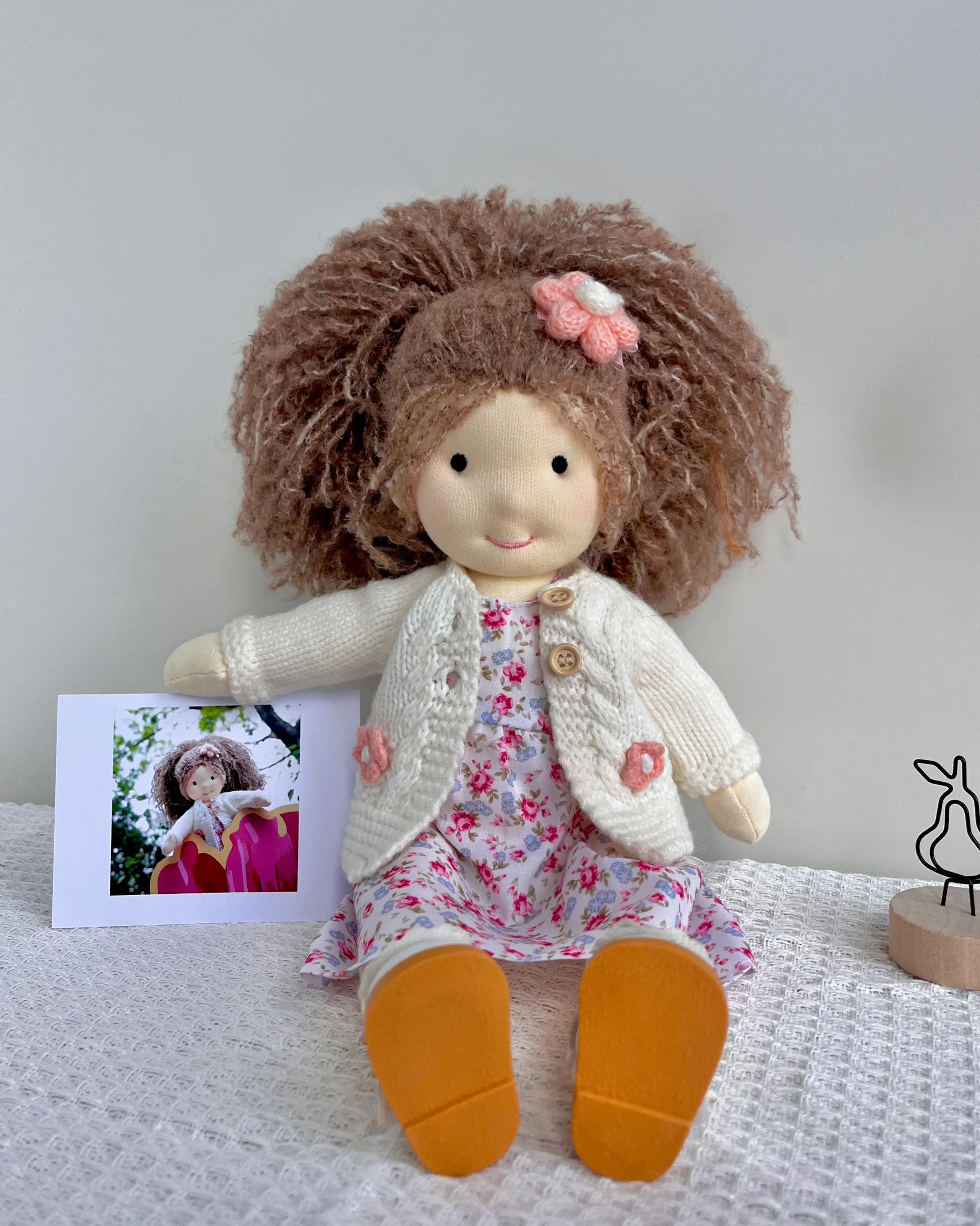 Waldorf Doll Handmade Rag Doll - Personalized Collectors Plush Doll for Kids Birthday Present with Beautiful Present Box-Amber 12"
