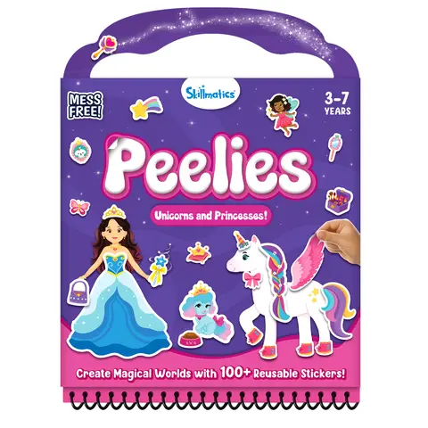 Skillmatics Peelies – Reusable Sticker Activity Book Mess-Free, 100+ Reusable Stickers, DIY Scrapbooking Kit for Toddlers & Preschoolers, Travel Toy, Gifts for Ages 3 to 7