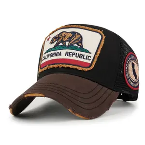 ililily PREMIUM California Bear Embroidered Baseball Cap Vintage Trucker Hat
