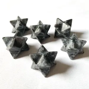 Reiki Attuned Indigo Gabbro Crystal Stone Merkaba (Mystic Merlinite)