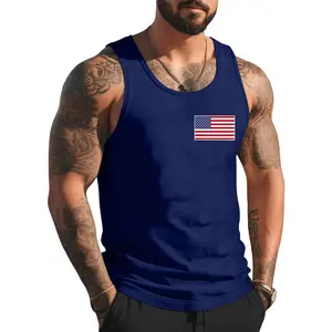 US American Flag Cool Patriotic USA Flags Men Women Tank Top , Summer Gym Muscle Sleeveless, Casual Knitted Slim Fit Beach Tank top Fabric Menswear