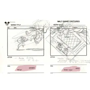 Chip n Dale Rescue Rangers Original Production Animation Storyboard Walt Disney FIRST EPISODE 1988 A109