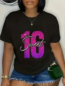 100% Cotton Casual Tshirt Sweet 16 Gifts For Girls 16th Birthday 16 Year Old Gifts T-Shirt