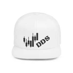 Snapback Hat — 'DDS' Candlestick Chart Logo Flat Bill Cap