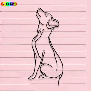 1pc Minimalist Dog Metal Wall Art, Minimalist Dog Statue Mural, Iron Craft, Perfect for Living Room, Garden, Zoo Corner Decor, Silhouette Wall Decor, Artistic Metalwork, Christmas Decor, Ideal Gift for Nature Lovers