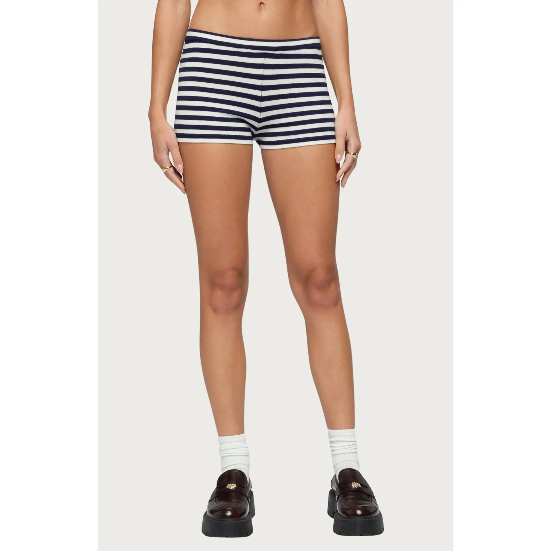 Edikted Women's Irena Striped Knit Shorts