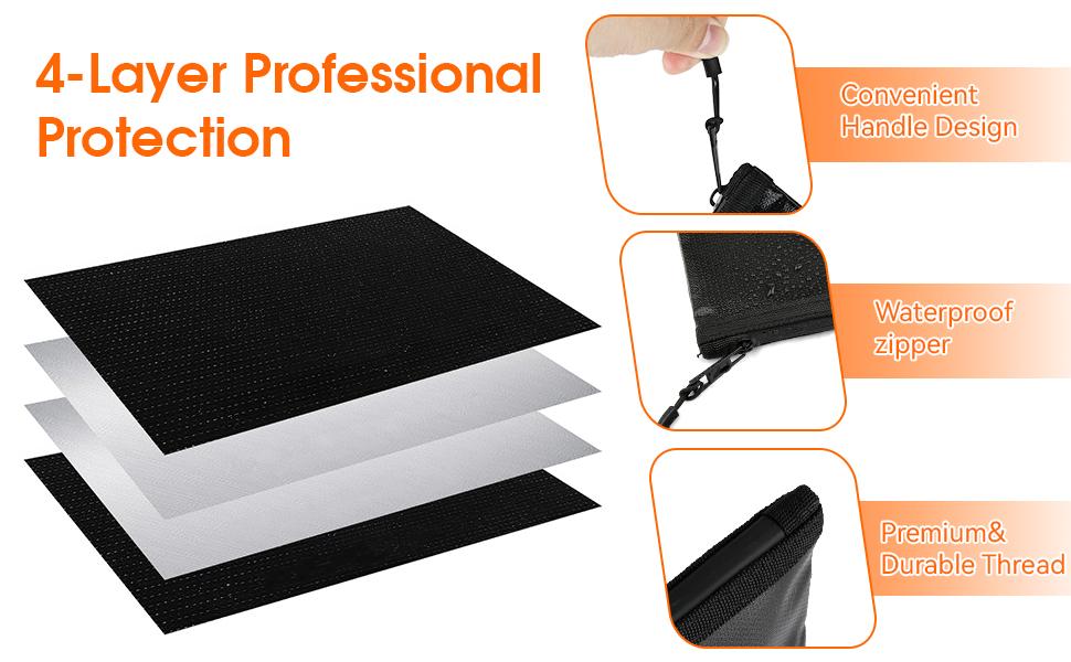 New Deal] Fireproof Document Bag (10"x13.5"), Waterproof Holder with Zipper for Passport, Important Papers, Cash, Money and Valuables, Secure Storage Organizer for Travel, Home, Office