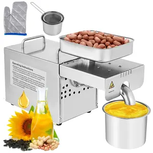 Father's Day Gift VEVOR Oil Press Machine 750W Cold / Hot Press Automatic Oil Extractor Organic Oil Expeller Commercial Grade Stainless Steel Oil Press Machine