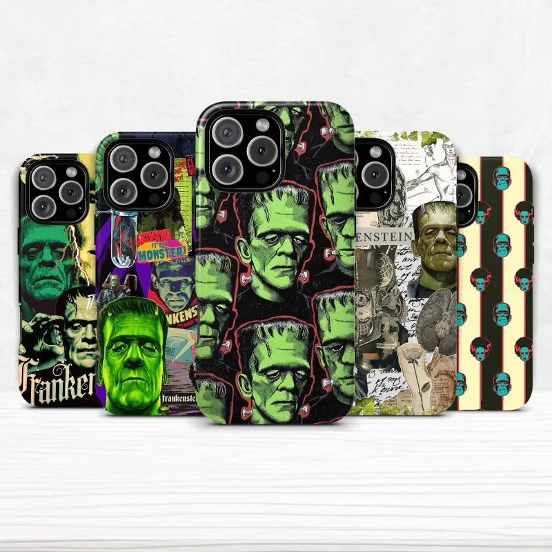F-Frankenstein-Themed Dual-Layer Phone Case — Compatible with iPhone 11–17 Pro Max/Plus Series and Samsung Galaxy S23– Series