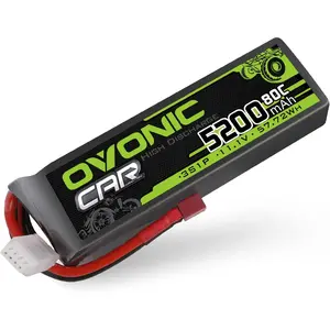 OVONIC 3S Lipo Battery 5200mAh 11.1V 80C RC Battery with Deans T Connector for RC Car Boat Truck Helicopter Airplane Racing Models