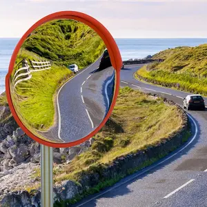 24" Convex Security Mirror,Curved Safety Traffic Road Driveway Mirror,Safety Corner Surveillance Mirrors,Indoor Blind Spot Mirrors For Parking Lot Shop Office