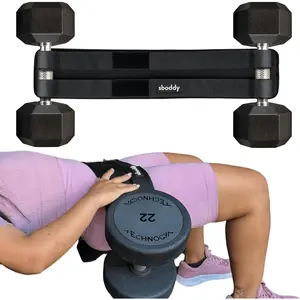 Hip Thrust Belt For Dumbbells Heavy, Kettlebells, Plates, Hip Thrust Band for Women/Men, Double Hook & Loop Booty Builder, Glute Workout Equipment for All Shapes, Use at Home/Gym