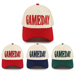 Game Day Hat for Women Men Vintage Embroidered Football Softball Basketball Caps World Soccer Cup Hats Gifts,Holiday gifts,Summer and Spring Sun Protection Hats,Sports-related items including baseball caps,Wicking and sun-protective hat