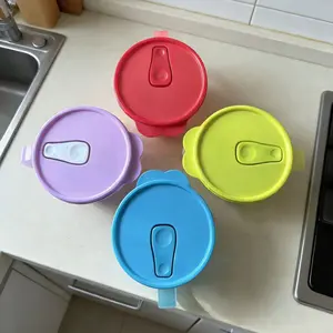 4-Piece Microwave Safe Bowls with Handles, Food Storage Containers, Lunch Box Preservation Boxes, Breathable Valve, Kitchen Accessories, Bowl Set, Microwave Noodle Bowl