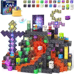 Magnetic Building Blocks - 100 Pieces Magnetic Building Blocks Magnetic Cube Stacking, Magnetic World Set, STEM Sensory Toy, Magnetic Building Block Cubes, Creativity Toy, My Magnetic World Building Toy.