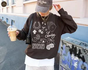 Lucky Sweatshirt, Lucky Collage Crewneck, Las Vegas Lucky You Good Luck Charms Lucky Girl Aesthetic Festival Tee Trendy Unisex Sweatshirt