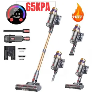 Cordless Vacuum Cleaner, Vacuum Cleaners for Home, Stick Vacuum Cordless with Low Noise, LED Screen, Wall Mount Charging, Rechargeable Vacuum Pet Hair/Carpet/Hardfloor