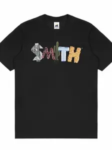 Summer New Smith Creative Letter Print T-Shirt, American Vintage Style, Loose Round Neck, Unisex Short Sleeve, Casual Fashion