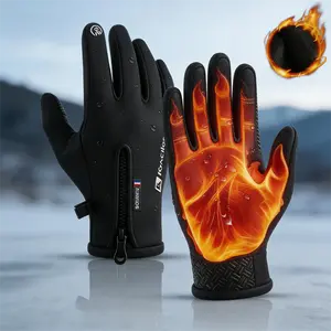 Touchscreen Windproof Winter Gloves for Men & Women Fleece-Lined Thickened Thermal Skiing Cycling Cold-Proof Black Pink Gray Blue S/M/L/XL