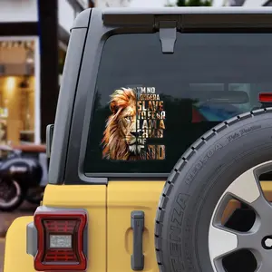 Premium Lion Car Decals – Weatherproof & Durable Jesus Lion Stickers, I Am a Child of God Vinyl Sticker for Wall, Car, Window, Truck, Bumper, Refrigerator, Laptop