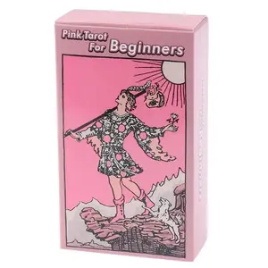 Pink Tarot For Beginners Tarot Card 78pcs Cards Prophecy Divination Deck Family Friends Party Board Game