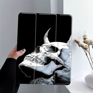 Gothic Devil Skull iPad Case, with Pencil Holder, Triple Fold Stand, Auto Wake/Sleep, Shockproof Full Protective Cover, Fits iPad 7.9/8.3/10.2/10.5/10.9/11/12.9/13 inch, Perfect for School & Daily Use