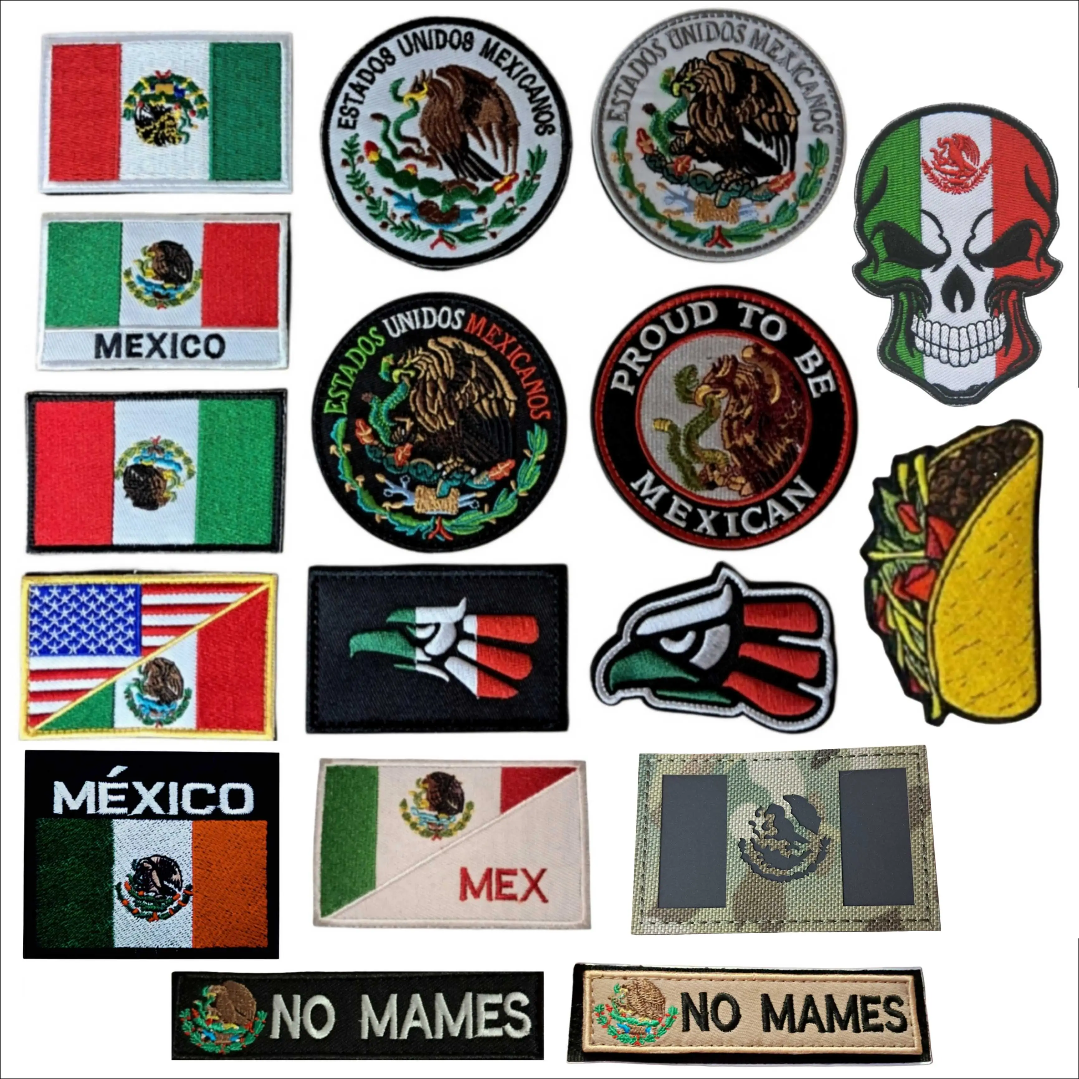 Mexico Velcro Patch 3X2 inch Tactical Morale Embroidered Hook and Loop Mexican Pride Chicano