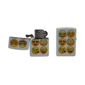 flip top lighter.  cute emoji photo lighters. both sides photo lighter. outdoor camping lighter. windproof lighter