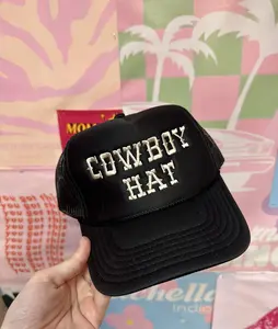 Cowboy Hat Black Trucker Hat