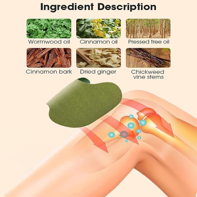 30-Pack Pain Relief Herbal Patches for Knee, Neck & Back | Fast Warm Therapy for Arthritis, Joint Stiffness & Muscle Pain | Long-Lasting Lumbar Spine Support | Easy Apply, No Mess, Ideal for Home, Work & Travel