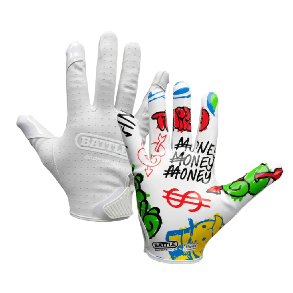 Monopoly Street Art Doom Speed Receiver Football Gloves