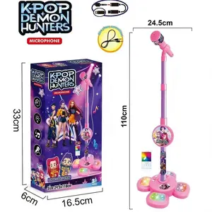 Microphone Electronic Piano, Boys Girls Super Cool Light Music Toy Gift, K-Pop Demon Hunter Kids Glowing Toy Microphone Electronic Piano, Boys Girls Super Cool Light Music Toy Gift, K-Pop Demon Hunter Kids Glowing Toy