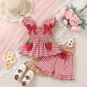 SummerVibes Toddler Girl Clothes Baby Girls Ruffle Sleeveless Bowknot Dress Tops Shorts Set Cute Summer Kids Outfits