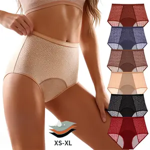 6-Pack Plus Size Menstrual Underwear High-Waist Leak-Proof Breathable Period Panties for Women Lightweight & Durable XS-XL - Fit