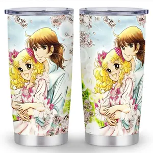 Candy Yuki 20oz Stainless Steel Tumbler - Cute Manga Design, Large Capacity Water Bottle for Travel & Camping, Perfect Gift
