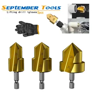 3pcs Heavy-Duty Steel Lifting Step Drill Bit Set, Multi-Size 19/24/31mm Ladder-Stepped Tool for Pipe Reaming & Water Pipe Expansion Plumbing